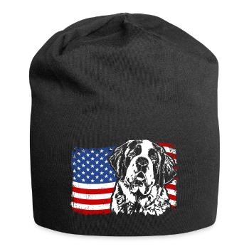 ST. BERNARDS Amérique Flag Chiens Chien Wilsigns - Bonnet en jersey - noir - Devant