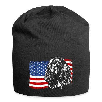 Cocker Spaniel Amerika Fahne Hunde Wilsigns - Jersey-Beanie - Schwarz - Vorne