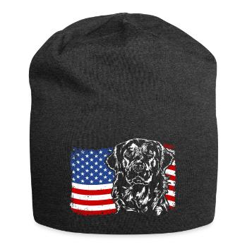 Golden Retriever America Flag Dogs Wilsigns - Bonnet en jersey - charbon - Devant
