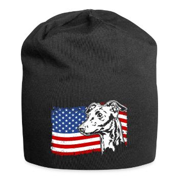Italian Greyhound America Flag Dogs - Jersey Beanie - black - Front