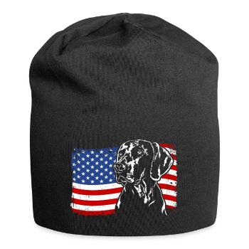 Weimaraner America Flag Dogs Hunting Dogs Wilsigns - Jersey Beanie - black - Front
