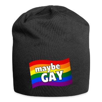 Vielleicht Gay vielleicht nicht schwule Regenbogenflagge LGBQ Pride - Jersey-Beanie - Schwarz - Vorne