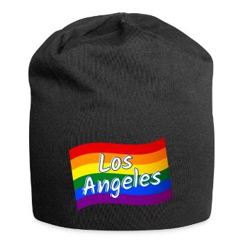 Gay Pride Los Angeles drapeau arc-en-ciel LGBT LGBTQ - Bonnet en jersey - noir - Devant