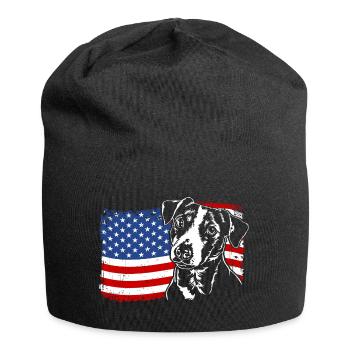 Jack Russell Terrier America Flag Dogs Wilsigns - Jersey Beanie - black - Front