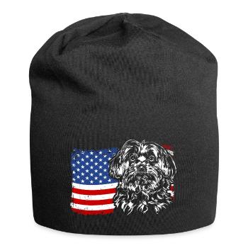 Maltese Amérique Flag Dogs Wilsigns - Bonnet en jersey - noir - Devant