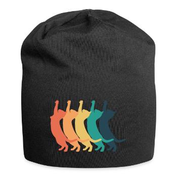 Katzen bunt - Jersey-Beanie - Schwarz - Vorne