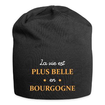 La vie est plus belle en Bourgogne - Bonnet en jersey - noir - Devant