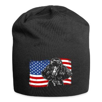 Poodle America Flag Dog Dogs Wilsigns - Jersey Beanie - black - Front
