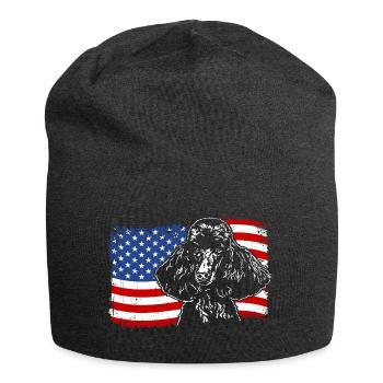 Pudel Amerika Fahne Hund Hunde Wilsigns - Jersey-Beanie - Anthrazit - Vorne