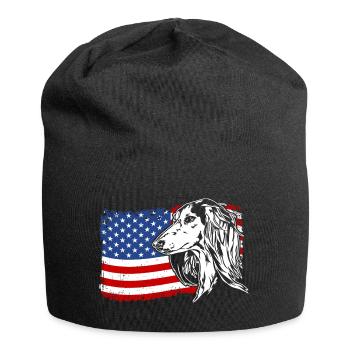 Saluki America Flag Dog Dogs Wilsigns - Jersey Beanie - black - Front