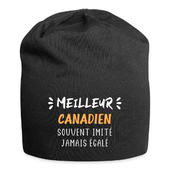 Souvent imité jamais égalé meilleur canadien - Bonnet en jersey - noir - Devant