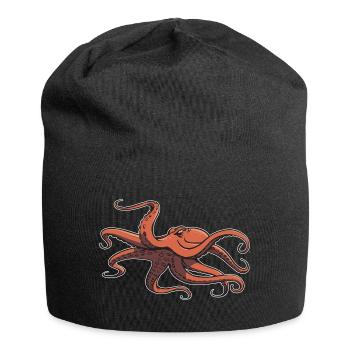 Ich mag Oktopus - acht Tentakel - Tintenfisch - Jersey-Beanie - Schwarz - Vorne