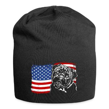 Pug America Flag Dog Dogs Wilsigns - Jersey Beanie - black - Front