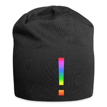 Point d'exclamation arc-en-ciel - Bonnet en jersey - noir - Devant