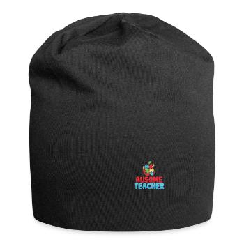 Au-Some Teacher Autisme Professeur Puzzle pomme - Bonnet en jersey - noir - Devant