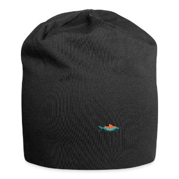 Poisson-chat rétro vintage - Bonnet en jersey - noir - Devant