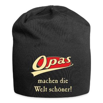 Opas machen die Welt schöner RAHMENLOS® - Jersey-Beanie - Schwarz - Vorne