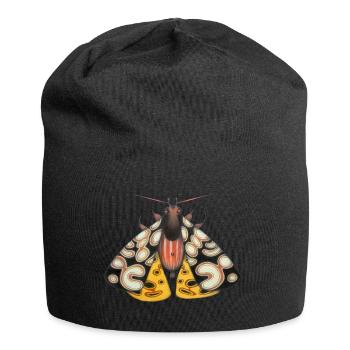Yellow and black Falena - Jersey Beanie - black - Front