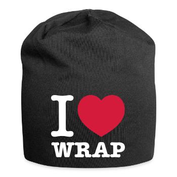 I love wrap - Jersey Beanie - black - Front