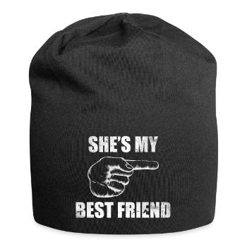 She Is My Best Friend Shirt Geschenk Partnerlook - Jersey-Beanie - Schwarz - Vorne