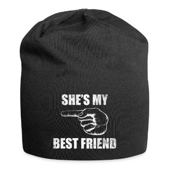 She Is My Best Friend Shirt Geschenk Partnerlook - Jersey-Beanie - Schwarz - Vorne