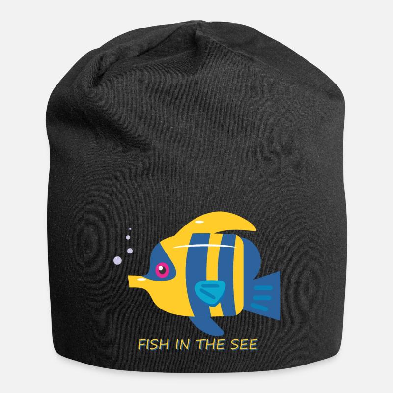 poisson - Bonnet en jersey - noir