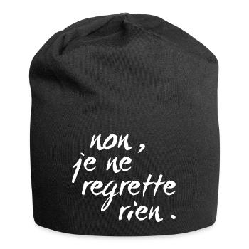 non, je ne regrette rien - blanc - Bonnet en jersey - noir - Devant