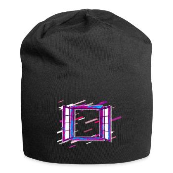 Fenêtre ouverte 80 Retro Violet - Bonnet en jersey - noir - Devant