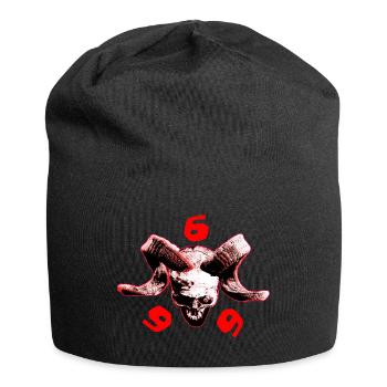 skull 666 - Jersey-Beanie - Schwarz - Vorne
