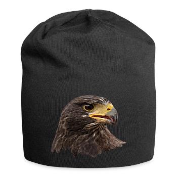 Eagle, falcon, bird of prey, brown - Jersey Beanie - black - Front
