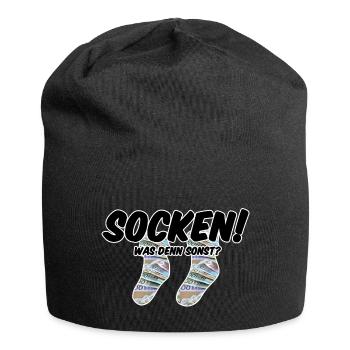 Socken! Was denn sonst? - Jersey-Beanie - Schwarz - Vorne
