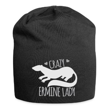 Crazy ermine lady - Jersey Beanie - black - Front