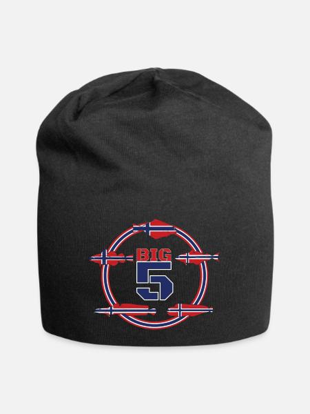 Norwegian Big 5 I Angeln Geschenk Dorsch Heilbutt - Jersey-Beanie - Schwarz