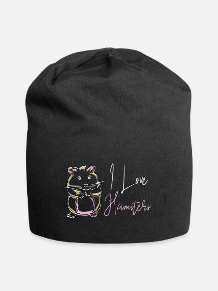 Hamster - Jersey-Beanie - Schwarz