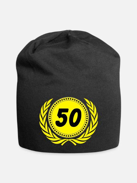50.Geburtstag , 50 Jahre Jubiläum Lorbeerkranz(25) - Jersey-Beanie - Schwarz