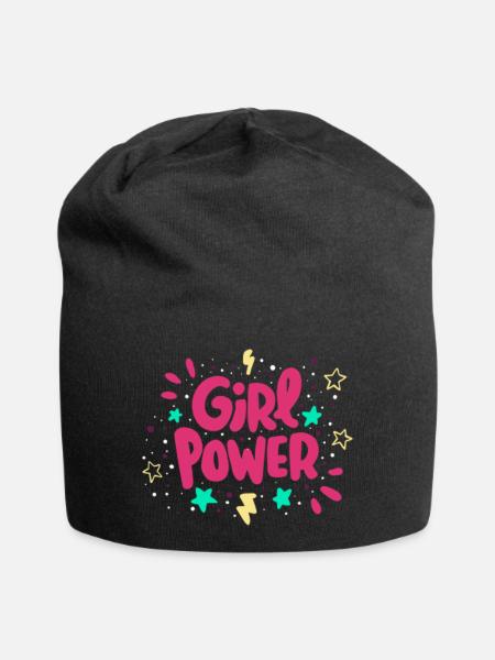 Frauenpower - Jersey-Beanie - Schwarz