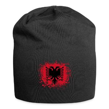 Albania Albania Shqipëri flag stains blobs - Jersey Beanie - black - Front