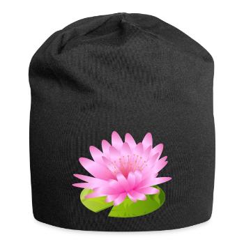 leuchtende Seerose - Inspiration großer Künstler - Jersey-Beanie - Schwarz - Vorne