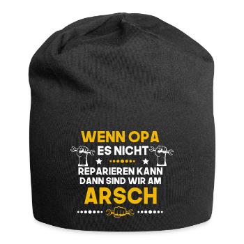 Wenn Opa es nicht reparieren kann - Jersey-Beanie - Schwarz - Vorne