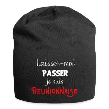 laisse-moi passer je suis réunionnaise - Bonnet en jersey - noir - Devant