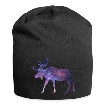 Elch Weltraum Universum Sterne Himmel - Jersey-Beanie - Schwarz - Vorne