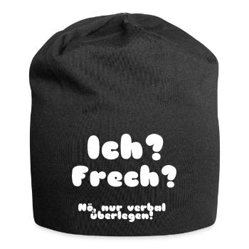 Lustiger Spruch - Jersey-Beanie - Schwarz - Vorne