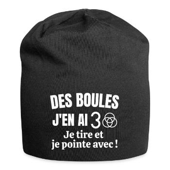 pétanque, pétanque humour, fan de pétanque - Bonnet en jersey - noir - Devant