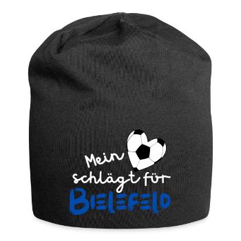 Mein Herz schlägt für Bielefeld - Jersey-Beanie - Schwarz - Vorne