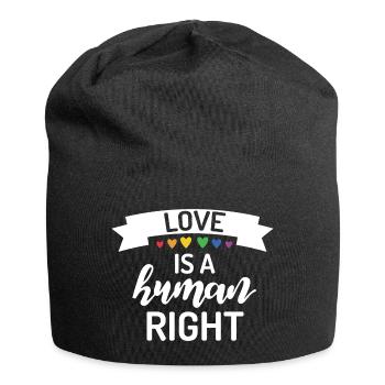 Liebe ist ein Menschenrecht - Jersey-Beanie - Schwarz - Vorne