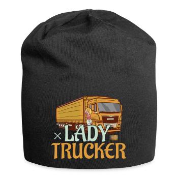 Lady Trucker Trucking Truck Driver - Jersey Beanie - black - Front