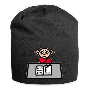 Mädchen Schreibtisch - Lernen Schule Hausaufgaben - Jersey-Beanie - Schwarz - Vorne