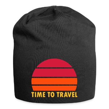 Time to travel (geteilte Sonne) - Jersey-Beanie - Schwarz - Vorne