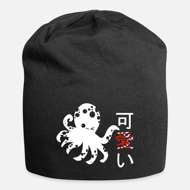 Octopus - Jersey-Beanie - Schwarz