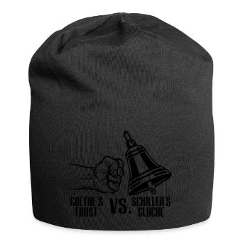 Farbe änderbar | Goethe vs. Schiller - Jersey-Beanie - Schwarz - Vorne
